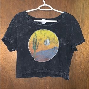 Acid Wash Sunset Crop Top